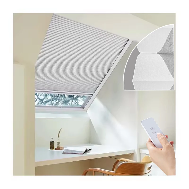 Ready Made Sunroof Cordless Blackout Honeycomb Curtain Sun Shade Sloping Roof Pavilion Skylight