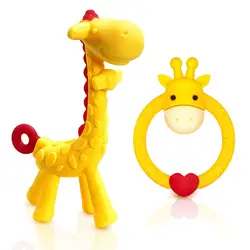 Amazon Best Seller 2022 Creative Fashion High Quality BPA Free Giraffe Animal Shaped Silicone Teether for Infant