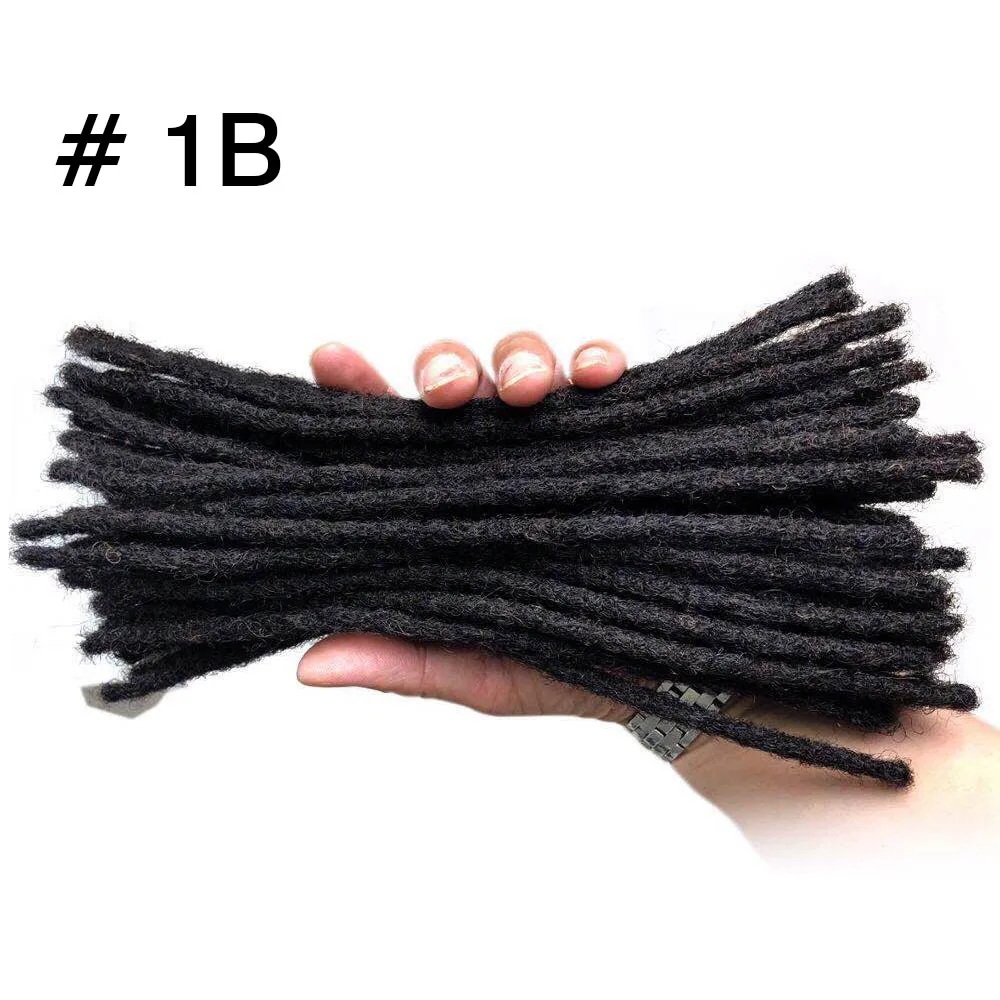 Yotchoi 100% Human Hair Wholesale Full Handmade  Dreadlock Extensions Natural Color #1B (Width 0.4cm)