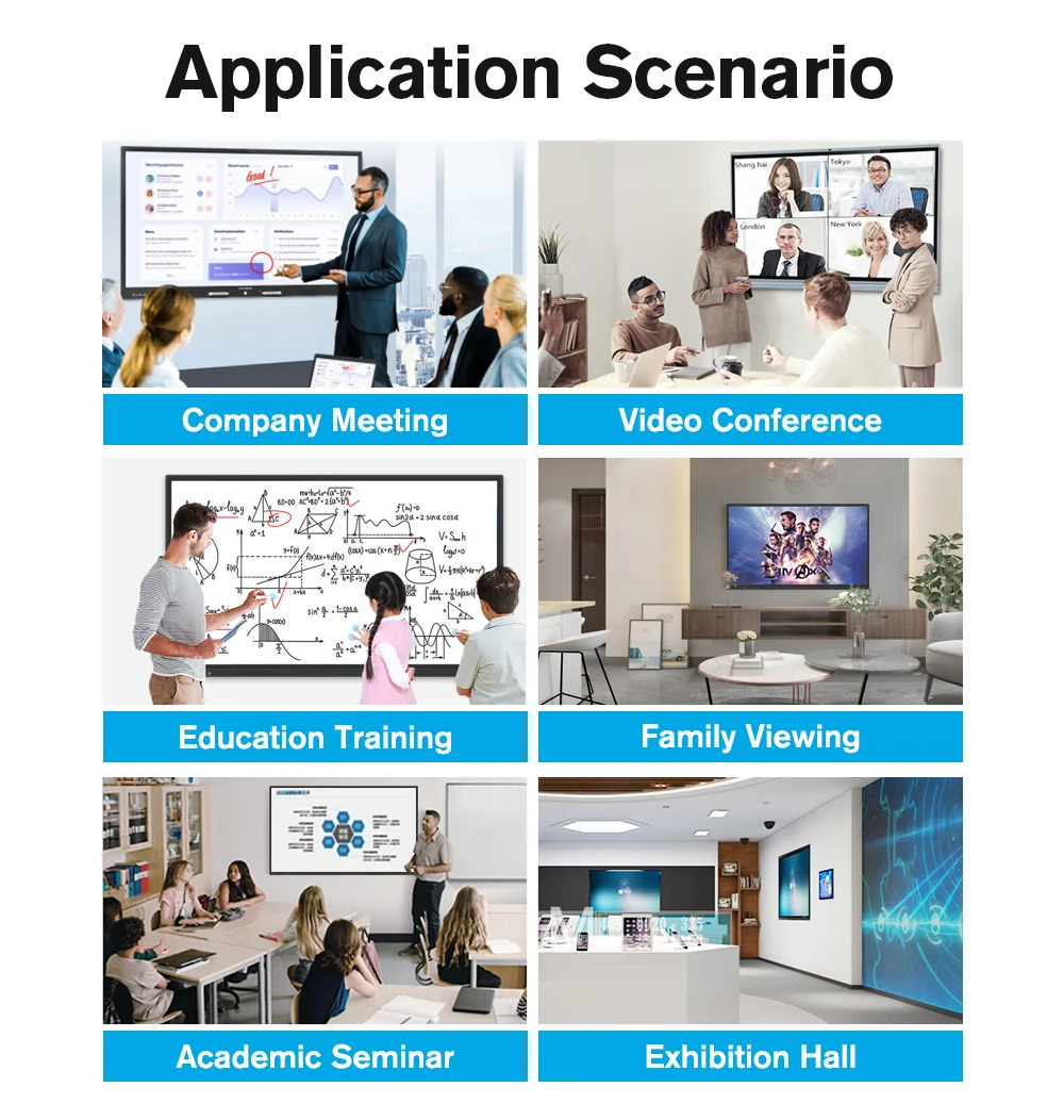 65/75/86 inch Wholesale Multi Finger Touch 4K Screen Whiteboard Flat Panel For Education And Business