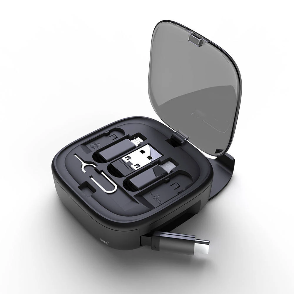 Wholesale Customized Design 3in1 Retractable Charging Cable USB to USB Adapter OTG Kit with Data Transfer Card Slot Phone Holder