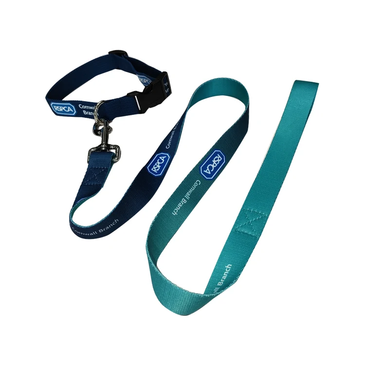 Wholesale Gradient Color Dye Sublimation Custom Printed Adjustable Dog Training Rope Leash Chain And Collar Set