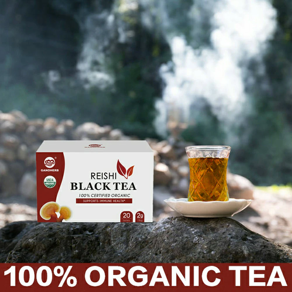 China OEM Organic Chinese Health Ganoderma Lucidum Lingzhi herbal black Tea wholesale price
