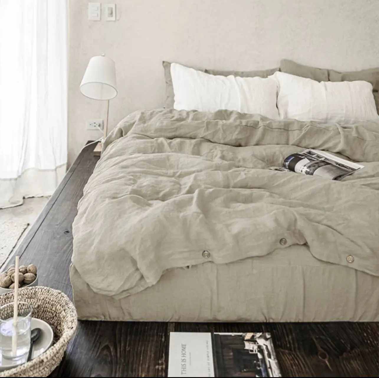linen bedding set 4 Piece/Custom Organic 100% Pure French Linen Bedding For Hotel