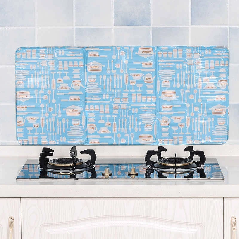 Splatter Screen Wall Oil Baffle Aluminum Foil Guard Folding Splashproof Tools Kitchen Cooking Gas Cooktop Plate Stove