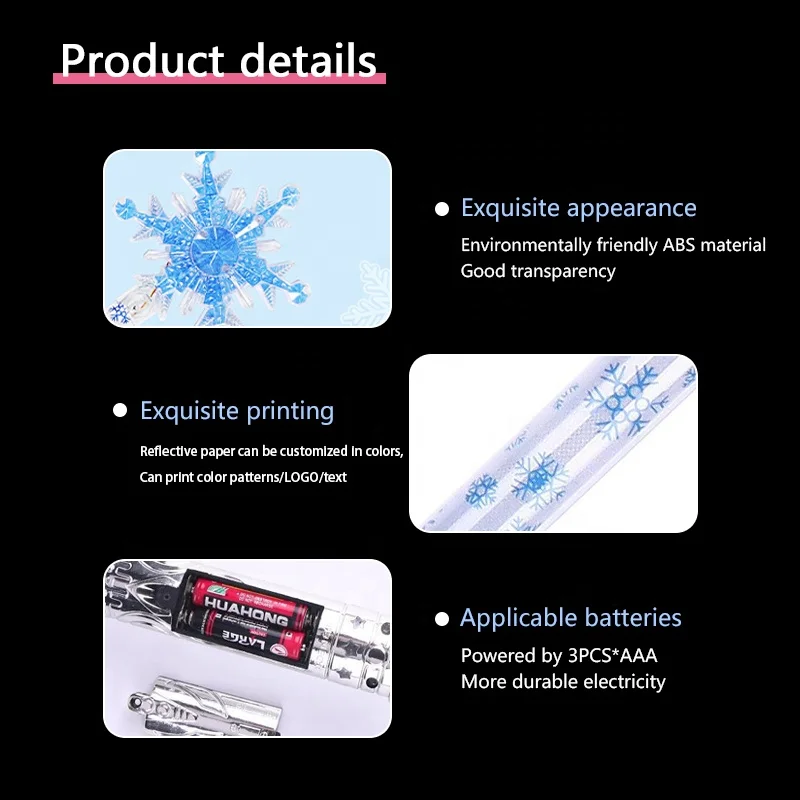 Ice Snow Magic Glowing Stick Lucky Princess Snowflake Glowing Stick Toy Elsa Birthday Gift Sparkling Fairy Stick