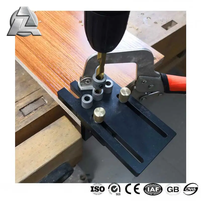 ZJD-BT040K Wood Doweling Jig Hole Drilling Guide Woodworking Positioner Locator Tool Drilling Jig, Improved Version