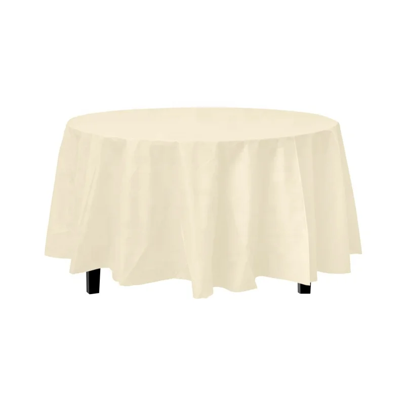 Premium Heavy Duty 84 51 inch Round Plastic Table Cover