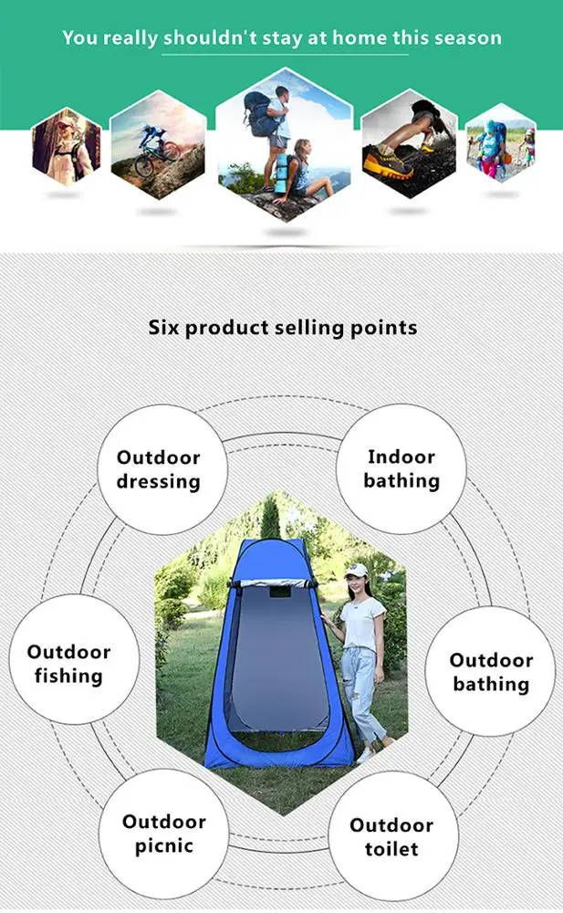 Convenient outdoor dressing room outdoor shower toilet 210T splash resistant coating whosale outside dressing tent