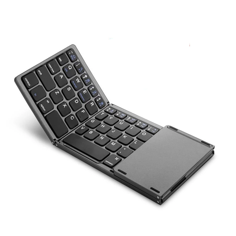 Foldable Wireless Keyboard Rechargeable Portable Mini Wireless Keyboard With Touchpad Mouse For Ios Android Windows Pc Tablet
