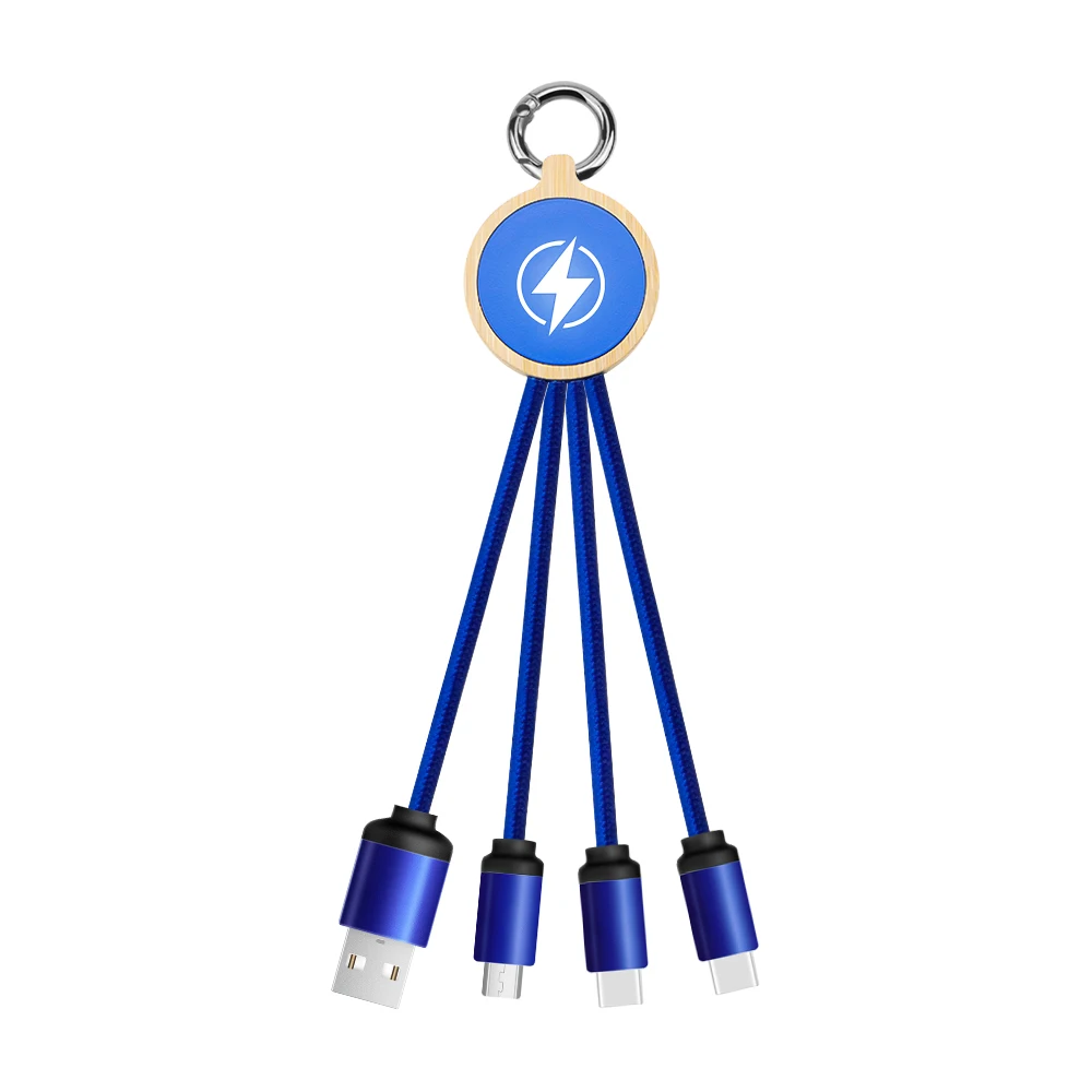 Лидер продаж рекламный подарок универсальный usb-кабель для логотипа мини-портативный брелок 3 в 1 зарядный кабель быстрой зарядки и передачи данных