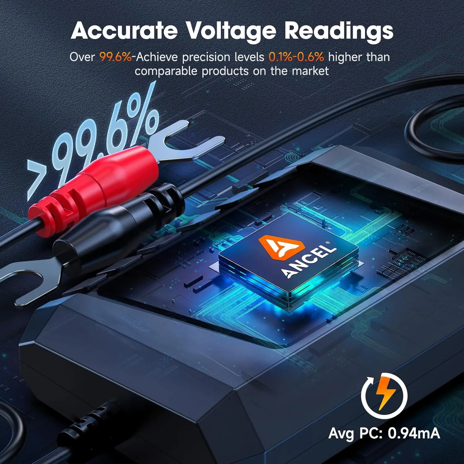 ANCLEL BM300 Pro 6V 12V 24V Battery Monitor IP67 Waterproof Bluetooth 5.3 Voltmeter Trucks Charging Cranking System Test Alarm