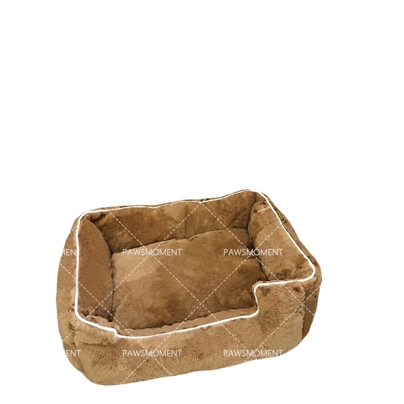 Luxury designer pet dog bed winter fur warm dog kennel fashion print cat bed A-248