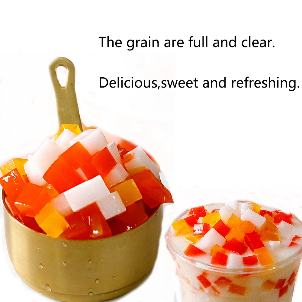 Colorful Coconut Jelly For Beverage Drink  Dessert Bubble Tea  2.5kg Bubble Tea Ingredients Coconut Jelly Milk Tea Raw Material