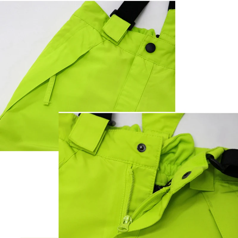 Winter New Children Ski Pants Girls Boy Overalls Snowboard Pants Thickened Warm Kids Jumpsuits Ski Trousers Windproof Waterproof