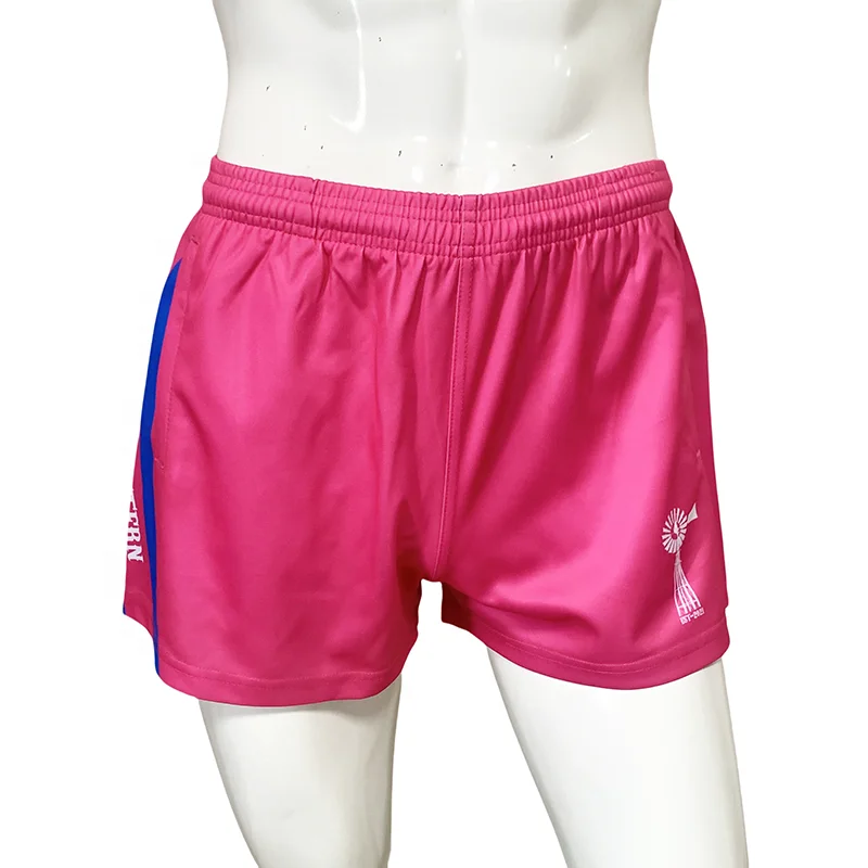 Oem Service Custom Wholesale High Quality Unisex Leisure Training Polyester Full Sublimation Pink Footy Shorts