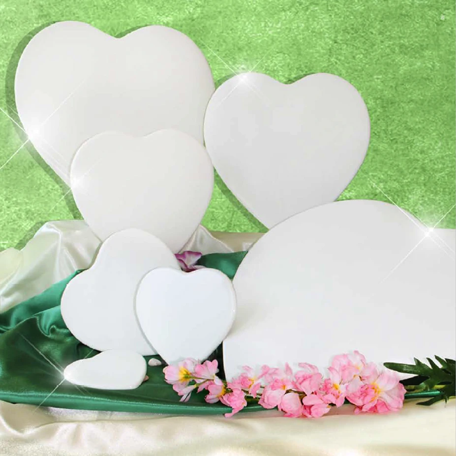 Heart Shape Porcelain Blank Cameo Photoceramic Tiles Versatile and Decorative For PHOTOCERAMIC PRINTING