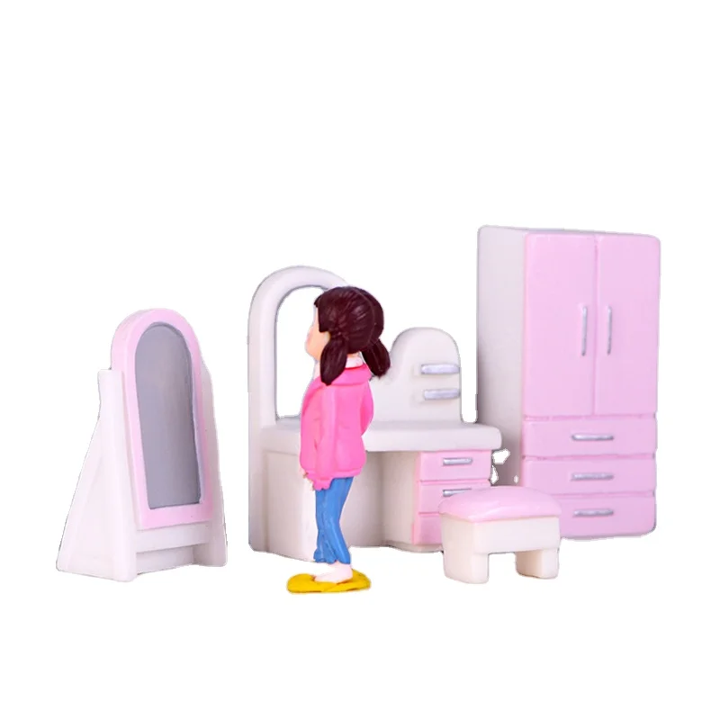 Miniature Furniture Kit Living Room Fake House Set Kids Little DIY Doll house Furniture Toys Accessories