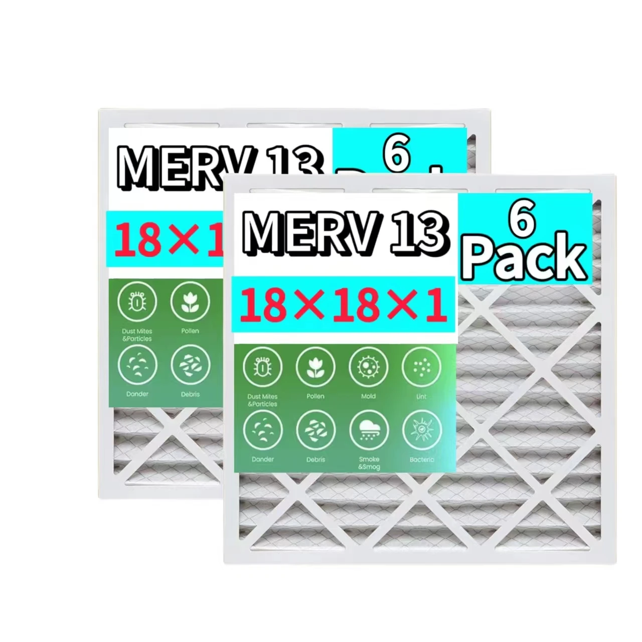 Воздушный фильтр 18x18x1 MERV 13 электростатический плиссированный кондиционер фильтры для печи переменного тока сопоставимые с MPR 1500-1900 и FPR 10