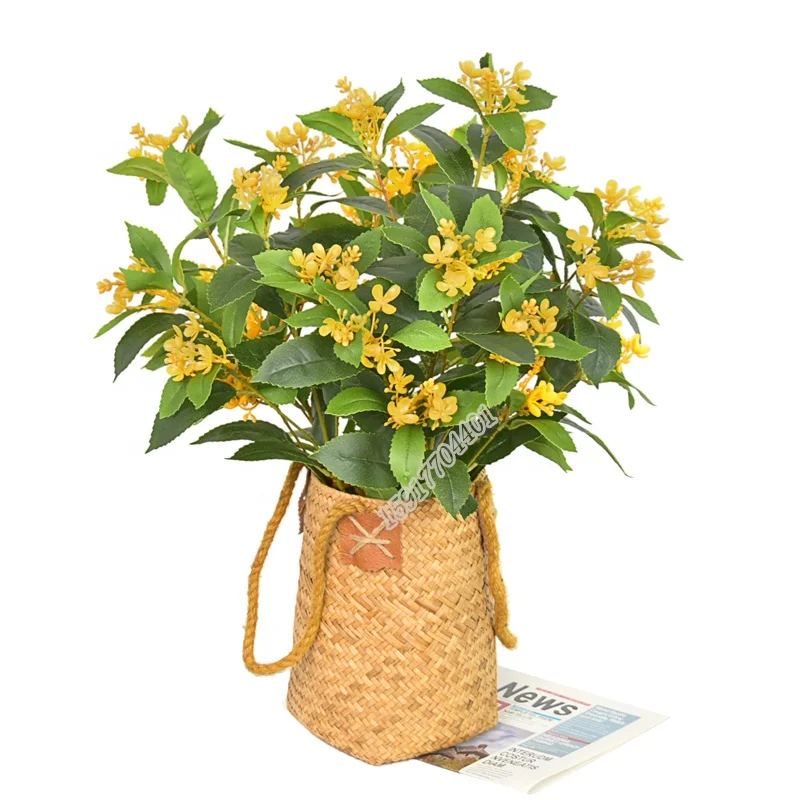 Cheap plastic flower real touch fake tree flower artificial osmanthus flower for stage decoration