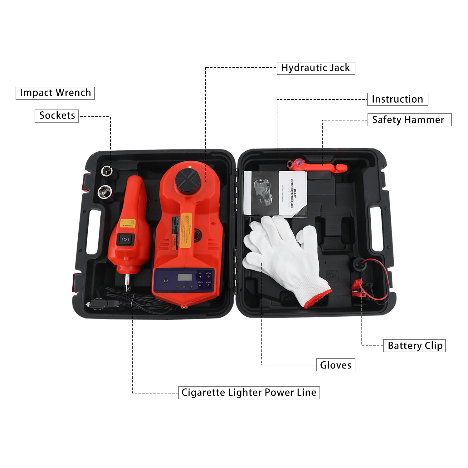 3 in 1 5T 12V Electric Adjustable Steel Hydraulic Car Jack Lift Electric Car Jack
