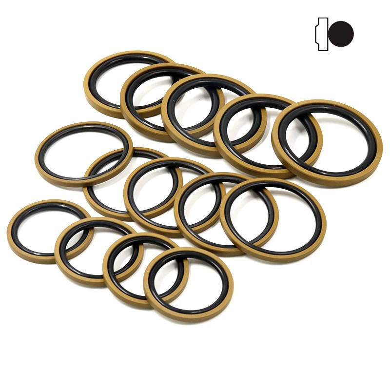 Масляное уплотнение типа H754 710x682x9,5, двухстороннее Композитное PTFE бронзовое с предварительно загруженным уплотнительным кольцом, гидравлическое упаковочное уплотнение поршня