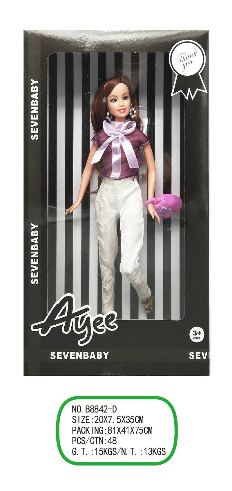 Fashionable 12.5 Inch Beauty Girl Doll Toy With 3d Real Eye Empty Body Doll Set For Girls Gift Toy Doll