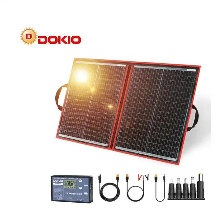 Dokio 18V 80W 160W 100W 200W Portable Foldable Solar Panel With 12V Controller Flexible Solar Panel For House Camping Travel
