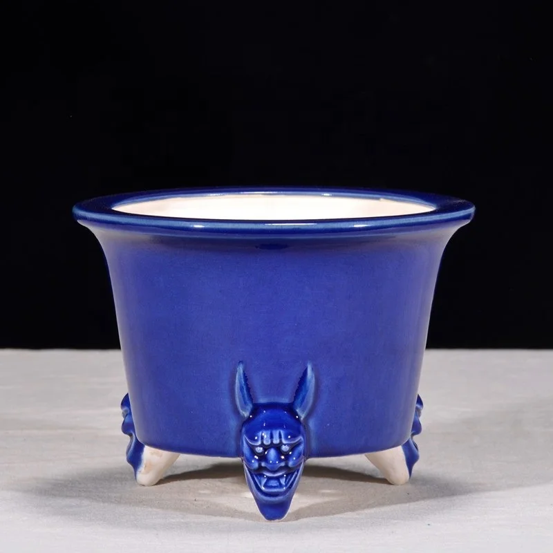 Luxury clay pots high quality bonsai pot ceramic pots glazed material planters for indoor bonsai plant