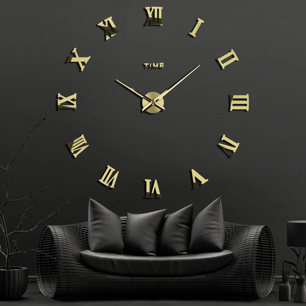 2023 большие 3D цифровые настенные часы домашний декор Уникальные Роскошные креативные акриловые наклейки Современный дизайн horloge relojes