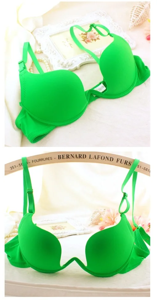 Low Price Sexy Deep U shape plunge sexy bras candy colors push up multi-way wearing bras low U shape backless bra