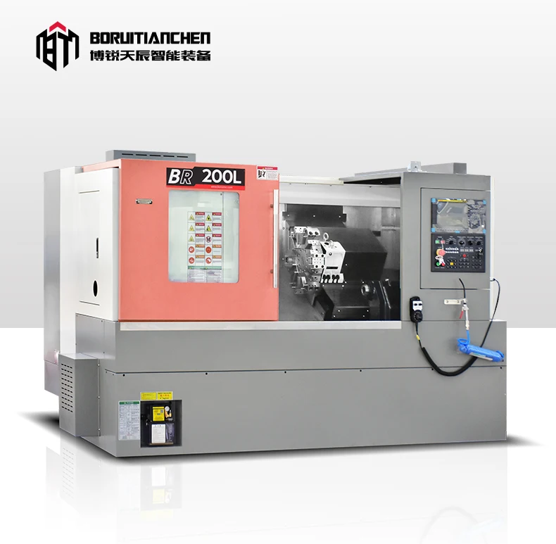 BR-200L Linear Guide Rail Slant Bed Lathe Machine Small cnc turning and milling machine CNC Lathe For Sale