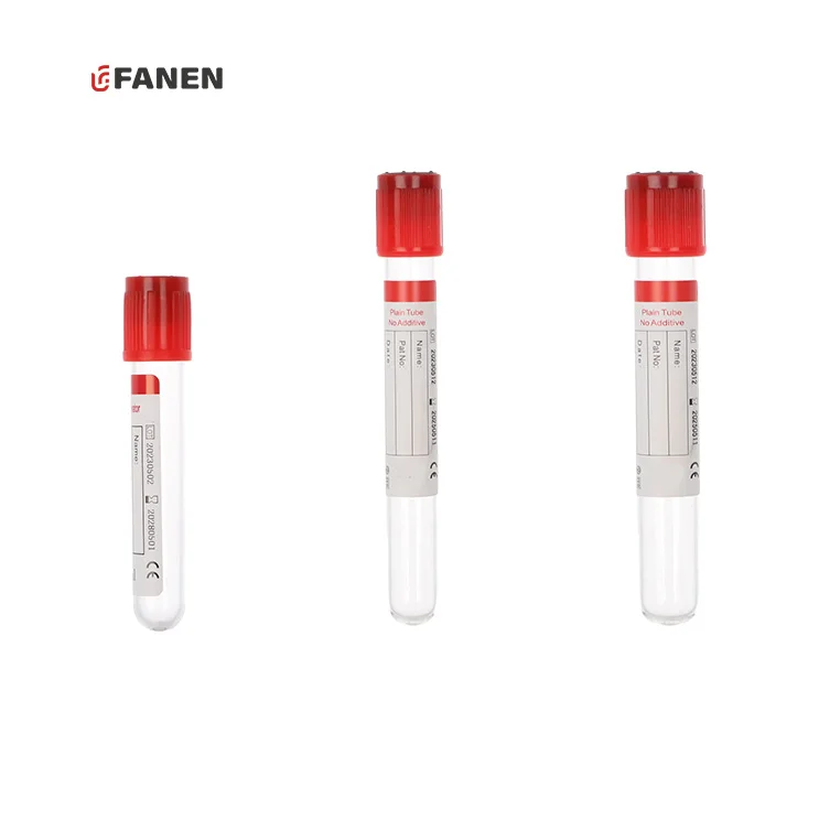 Fanen 5ml Glass Blood Collection Tube Vacutainer With Red Lid 13*100