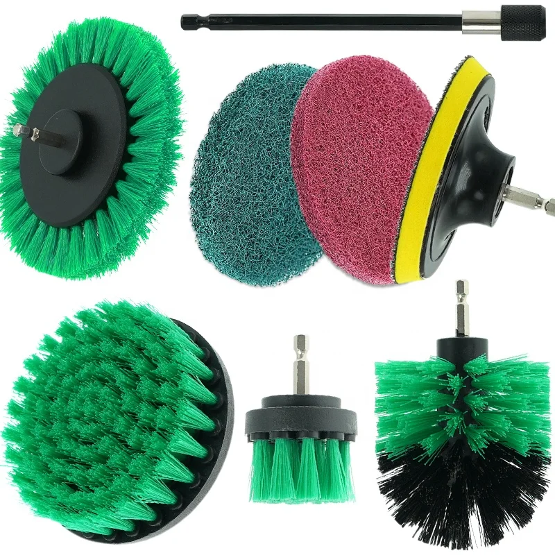 Drill Attachment Brush Power Scrubber Electric Drill Cleaning Brush 8 PCs Set For Household Cleaning
