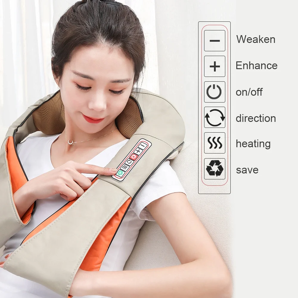 Best Selling Electrical Shiatsu Belt Vibrating Back Kneading Shoulder and Neck Massager for Car Seat and Home Use