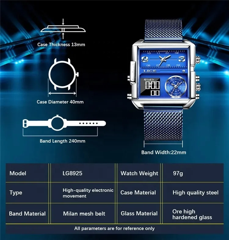 reloj lige montre hombre 8925 New Sports Men Top Brand Waterproof Wristwatch Quartz Analog Digital Watches Relogio Masculino