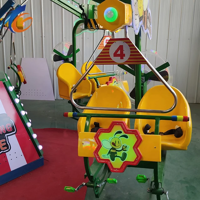 Funny fun fair playground ride self copntrol equipment for kids self control bee bicycle rotating machine