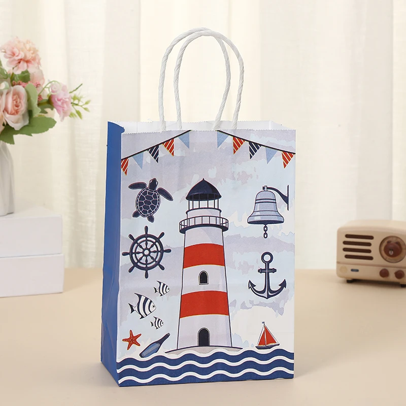 Summer Navigation Theme Party Paper Gift Bag Box Party Decoration Paper Gift Bag Candy Bag Customized Service