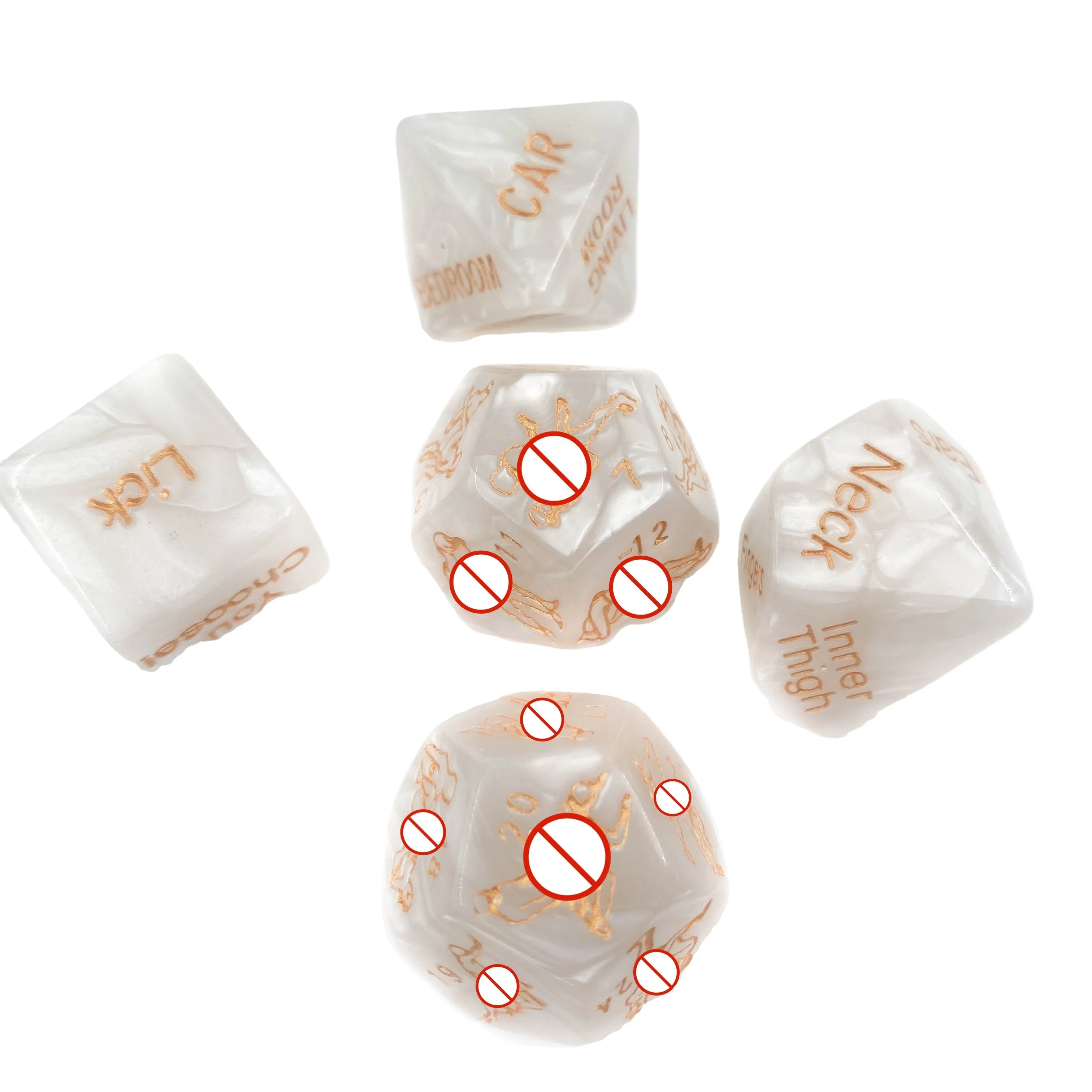 5 pcs 6 Sides Cube Romantic Erotic Couples White Dices Role Playing Dice Funny Sex Dice Position for Couple