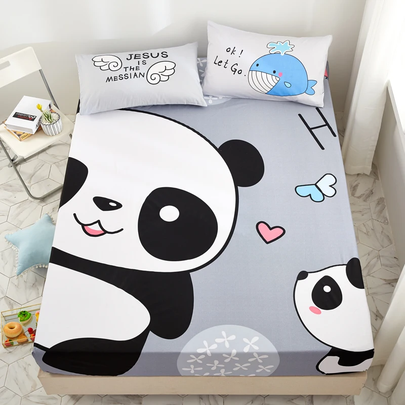  Custom print cute cartoon Waterproof crib baby quilted Mattress Protector cover