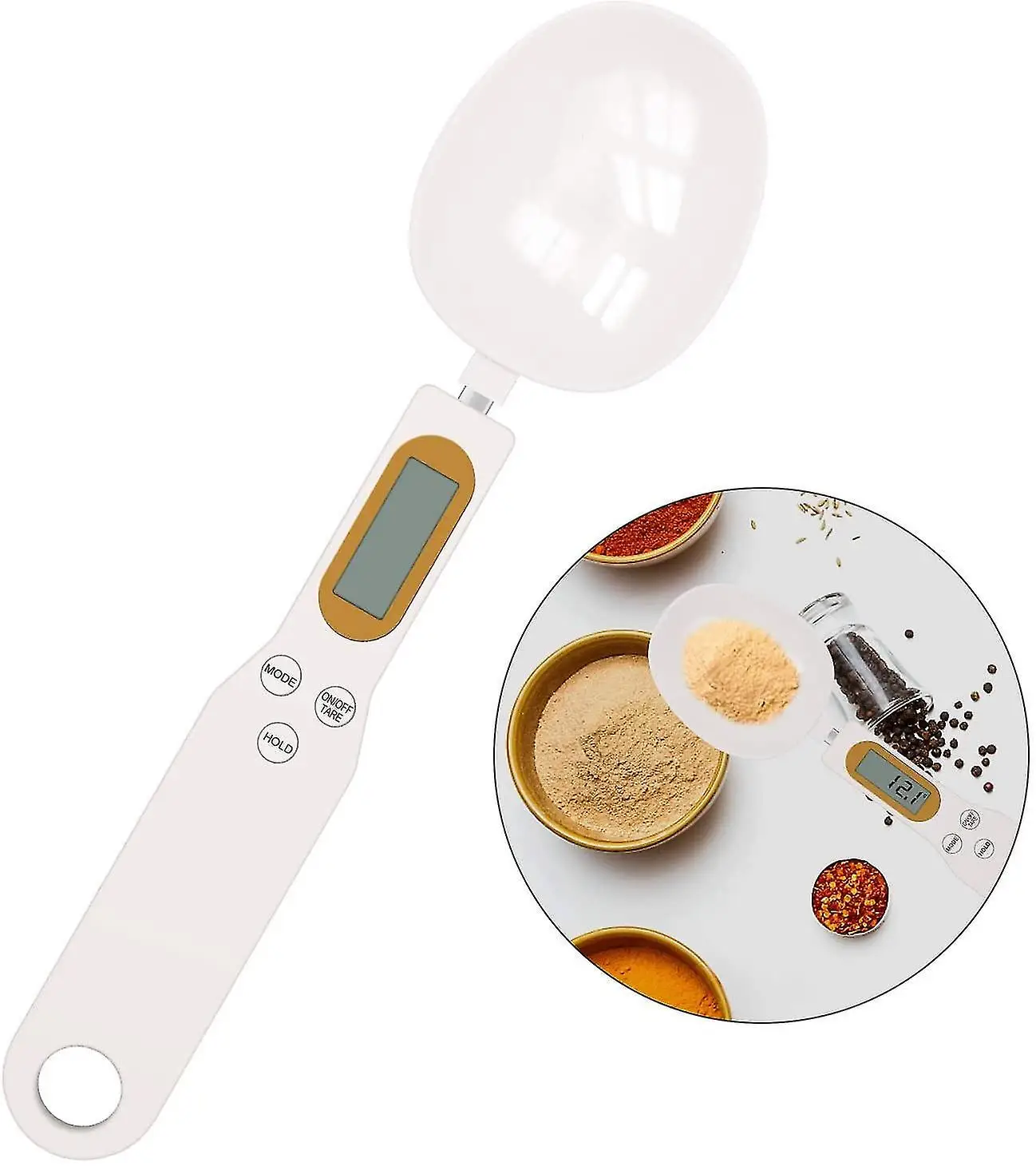 portable mini gold measuring coffee spoon  with scale white digital food  electronic kitchen weight scale  measuring spoon