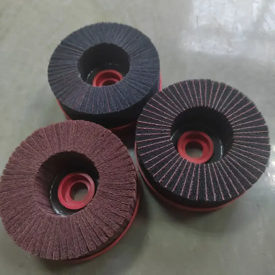 Industrial plasma flame cutting carbon steel plate slag removal disc brush with scouringpad