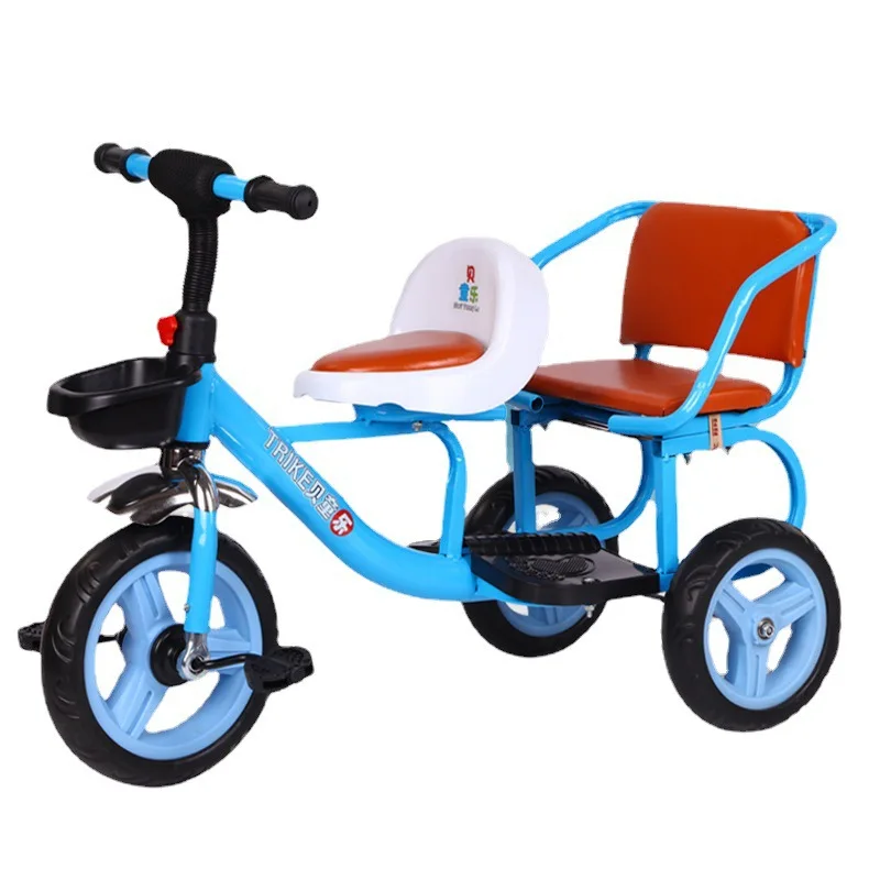 Wholesale double seat twins Factory 3 Wheels Bicycle Balance Bike Car Kids Tricycle Child 3 Wheel Kids Baby Tricycle Low Moq