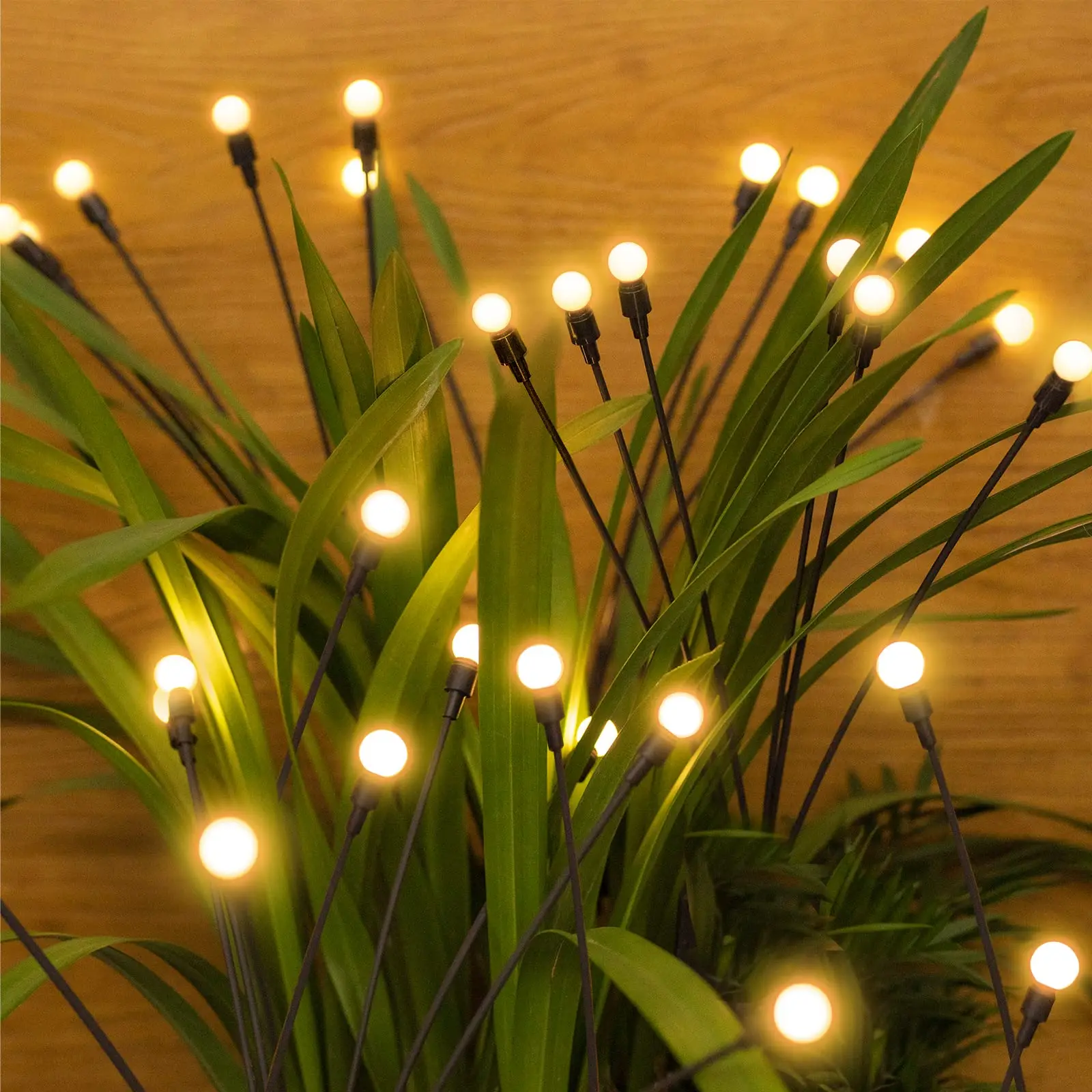 New Upgraded Solar Firefly Lights Outdoor Waterproof Solar Garden Decorative Lights Yard Patio Pathway Decoration Warm White