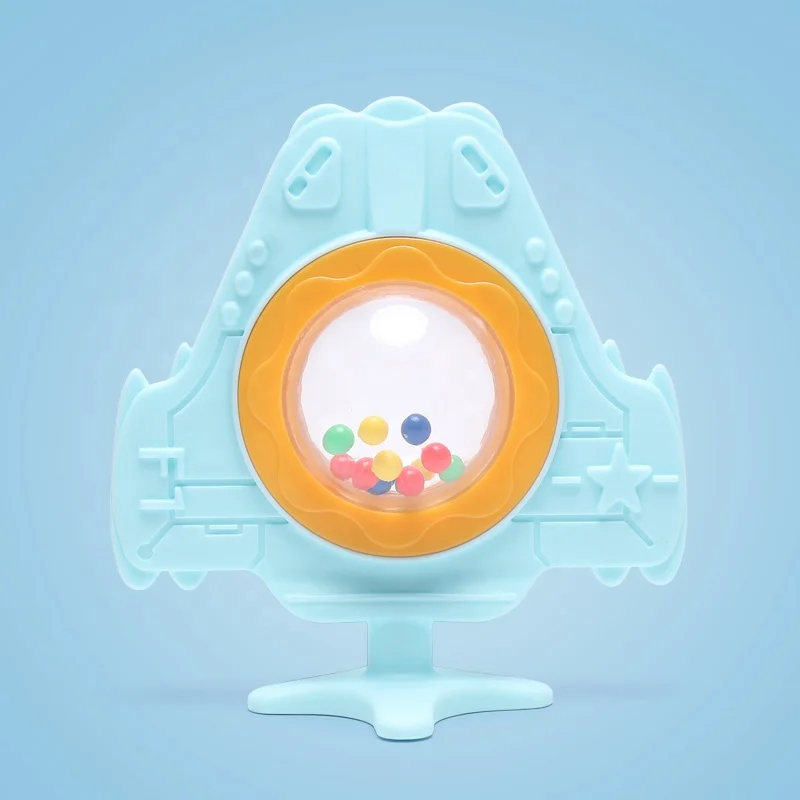 New Airplane Rattle Teether Baby Plastic Toys Food Grade Silicone Baby Teething Toy Rattles Baby Toys For Kids