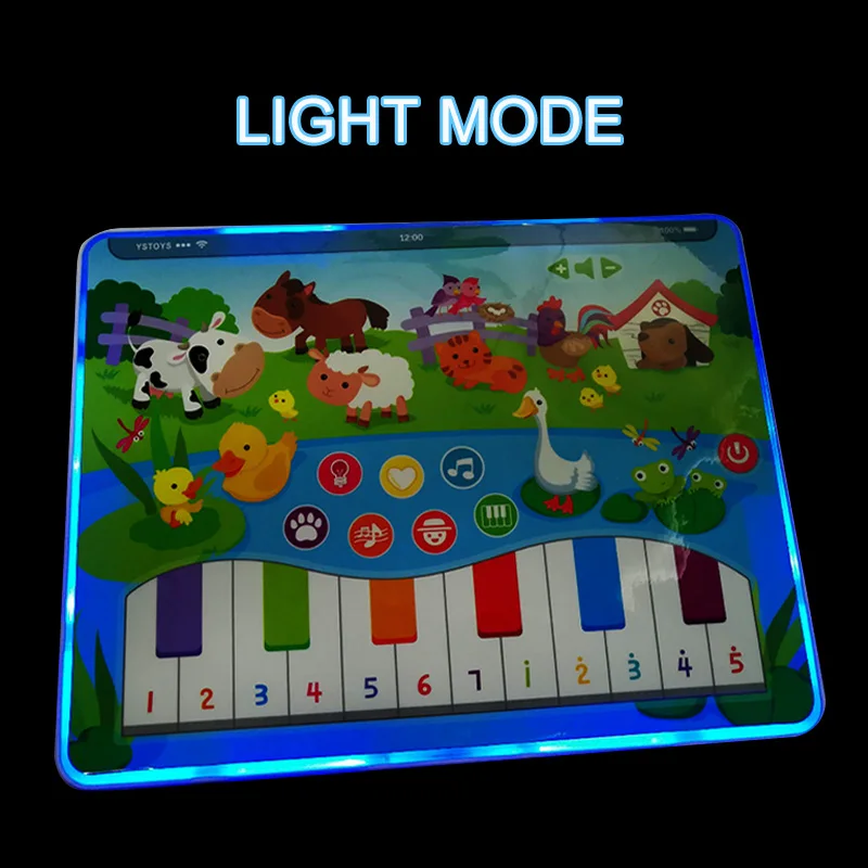 Baby electronic study tablet with light music animals piano english abc learning pad
