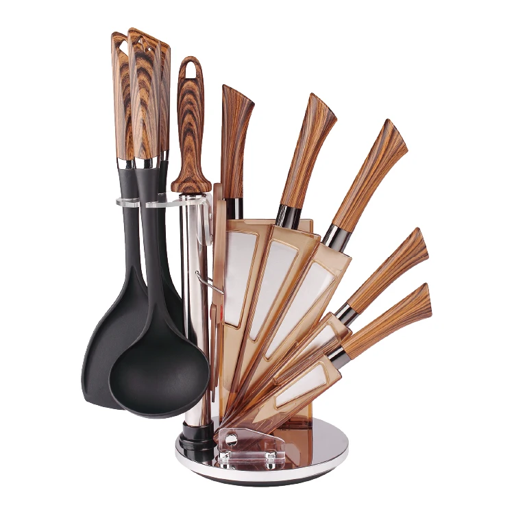 
High Quality Wholesale Custom Knife Set Kitchen Stainless Steel With Stand 