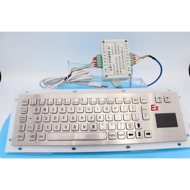 Компактная и прочная Взрывозащищенная клавиатура с 67 клавишами и сертификатом взрывозащищенности, водонепроницаемая и Пыленепроницаемая сенсорная панель
