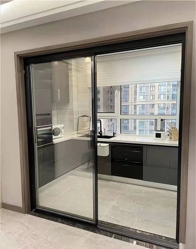 Wholesale Shipping Kitchen Door Titanium Magnesium Aluminum Alloy Sliding Door Bedroom Tempered Glass 60 Home Sliding Door Open