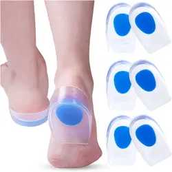 HKJD Silicone Height Increase Insole Shoe Comfort Silicone Gel Insoles Foot Care Pad Heel Cup Height Increase Insoles